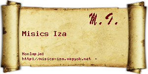 Misics Iza névjegykártya